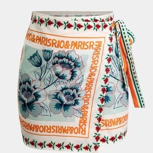MICAS Multicolor Floral Print Wrap Skirt. Size XL NWT